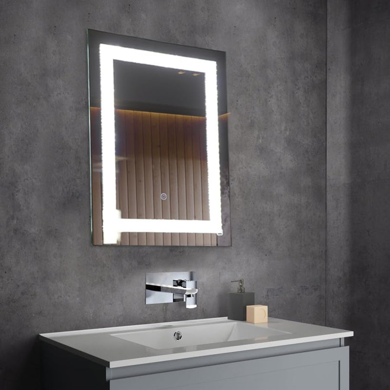 TINITALO Bathroom LED Mirror Home Mirror Wall Mirror with Touch Sensor, 3 Light Effects, Glass, Rectangular LED-9 (24 x 42 Inch)