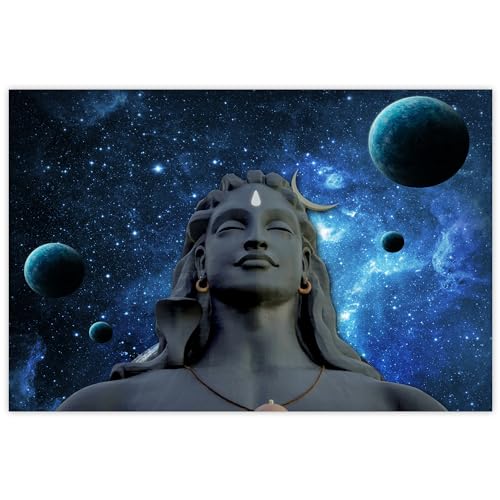 Indianara Rolled Sparkled Gautam Buddha Art Print for Room Décor Digital Reprint 36 inch x 24 inch Painting (10781PST)