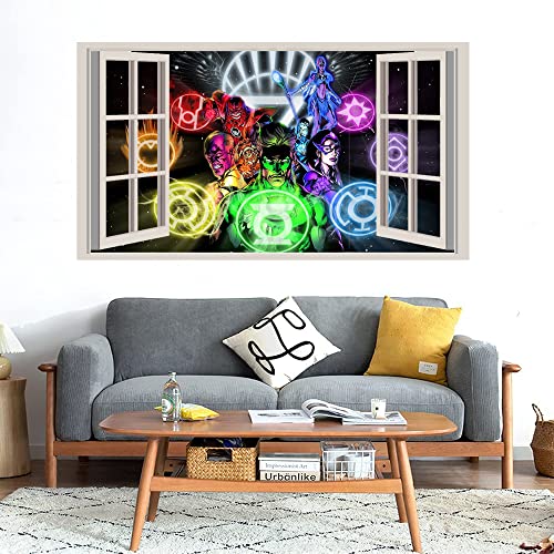 GADGETS WRAP Printed Wall Decal Sticker Fake Window Style Decal (90cm x 50cm) - Power Character