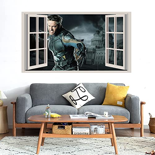 GADGETS WRAP Printed Wall Decal Sticker Fake Window Style Decal (90cm x 50cm) - Wolverine x Men Days of Future Past