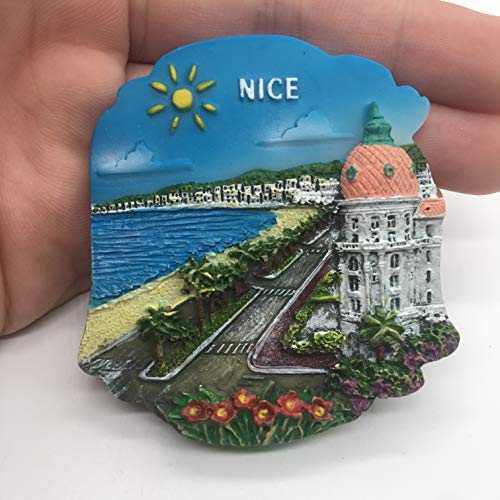 Ubersweet® Baie des Anges Nice Alpes-Maritimes France Fridge Magnet 3D Handmade Craft Tourist Travel City Souvenir Collection Letter Refrigerator Sticker