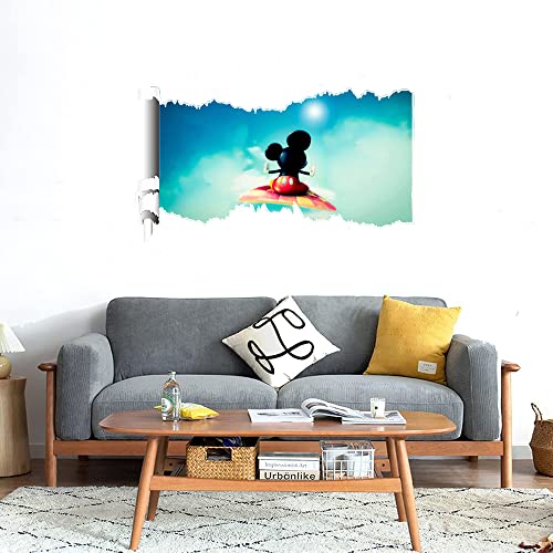 GADGETS WRAP Printed Wall Decal Sticker Scratched Paper Style Wall Decal (90cm x 50cm) - Mickey Mouse 2