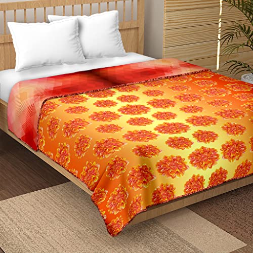 Bella Casa Yellow & Orange Colour Double Dohar/AC Blanket Reversible| Size: 200 X 210 CM - Breeze Collection