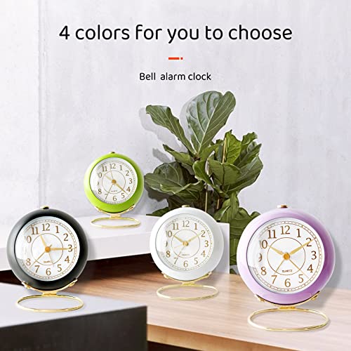 Desk Clocks Classic Non-Ticking Tabletop Alarm Clock with Backlight Battery Operated Mini Digital Dial Gold Cute Small Table Clocks for Shelf Bedroom Office Living Room Kitchen Indoor Decor (Black)