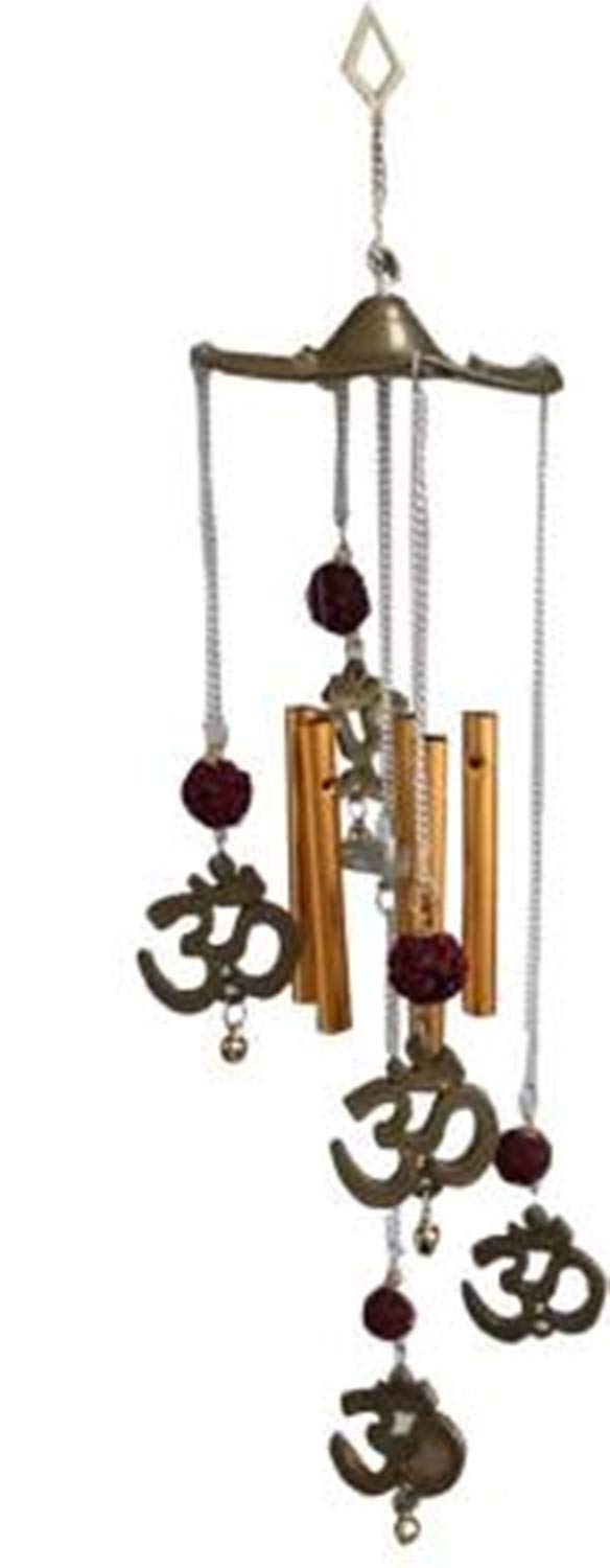 VR Creatives Vastu/Feng Shui Om Rudraksha Wind Chime Bamboo for Outdoor/Home