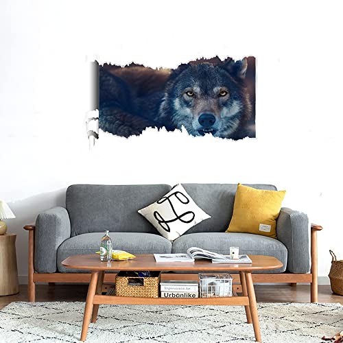 GADGETS WRAP Printed Wall Decal Sticker Scratched Paper Style Wall Decal (90cm x 50cm) - Wolf