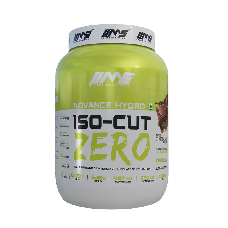 MyLife Nutrition Advance Hydro Iso Cut Zero Whey Protein | 27g Protein |12.78g EAAs | 6.6g BCAAs| Chocolate Flavour -2kg