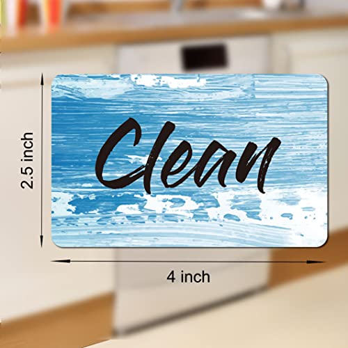 Umtiti Magnet, 1.5mm Thick Clean Dirty Sign Magnet for Dishwasher, Laundry Machine, Refrigerator, Reversible Kitchen Dish Washer Sign, Double Sided Magnet with Bonus Magnetic Plate, Wave