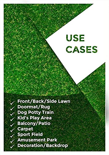 CHETANYA Loomtex ™ 35MM Loomtex High Density Artificial Grass Mat for Terrace, Balcony, Floor, Garden, Doormat with 4 Layers Protection (Green, 2x5 feet)