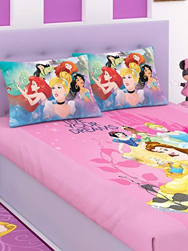 Athom Trendz Disney Princess Cotton Double Bedsheet 270 x 270 cm