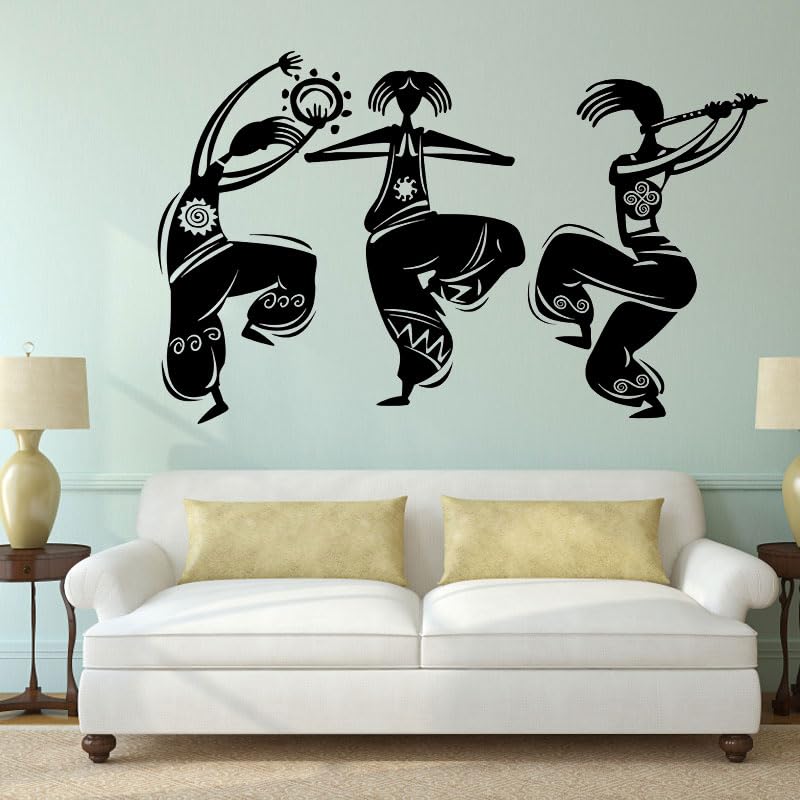 GADGETS WRAP Wall Decal Vinyl Sticker Ethnic Dancer Flute Dance Music for Office Home Wall Decoration