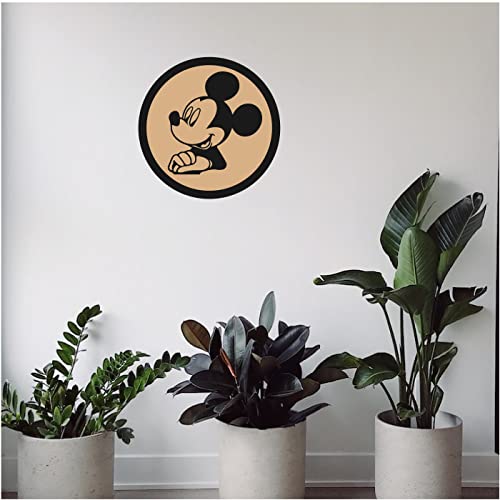 DOTME Cute Cartoon Theme Wooden With Vinyl Sticker Decorative Design Wall Décor Kids Room Bedroom Home Living Room Hall DIY Art 8 INCH (Black)