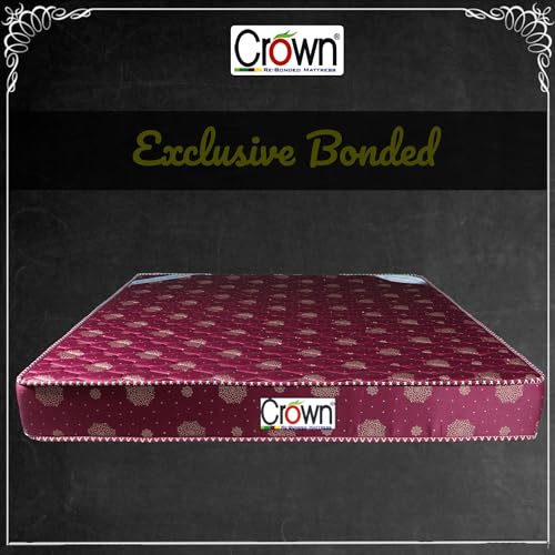 Crown Mattress | Glazed Cotton Premium Quiled Fabric Contour HD | Reactive BONDDED | BOUBLE Layer Super Soft Pilling Foam | 11 YERAR Warranty (72x60x5, Queen)