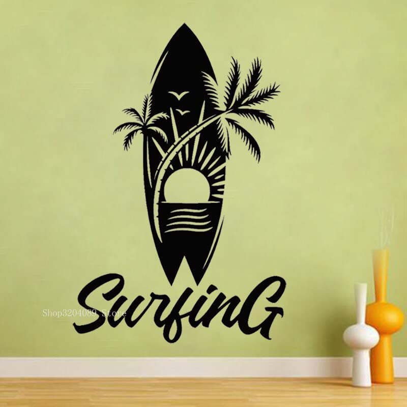 GADGETS WRAP Vinyl Decal Sticker Surf Surfing Board Palm Beach Sun Pattern (Item Finish Size : 42cm x 63cm)