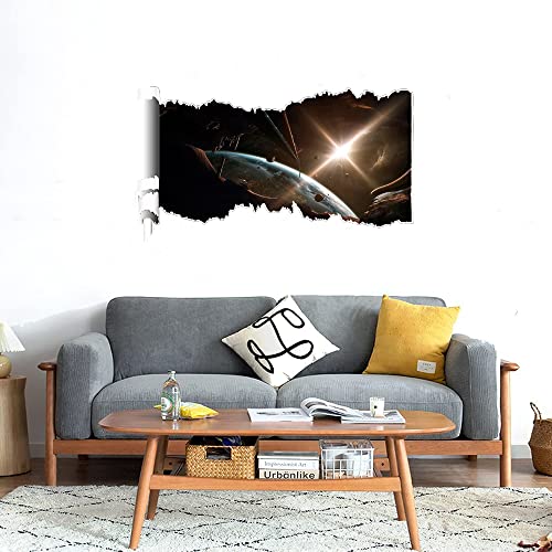 GADGETS WRAP Printed Wall Decal Sticker Scratched Paper Style Wall Decal (90cm x 50cm) - Space Artwork