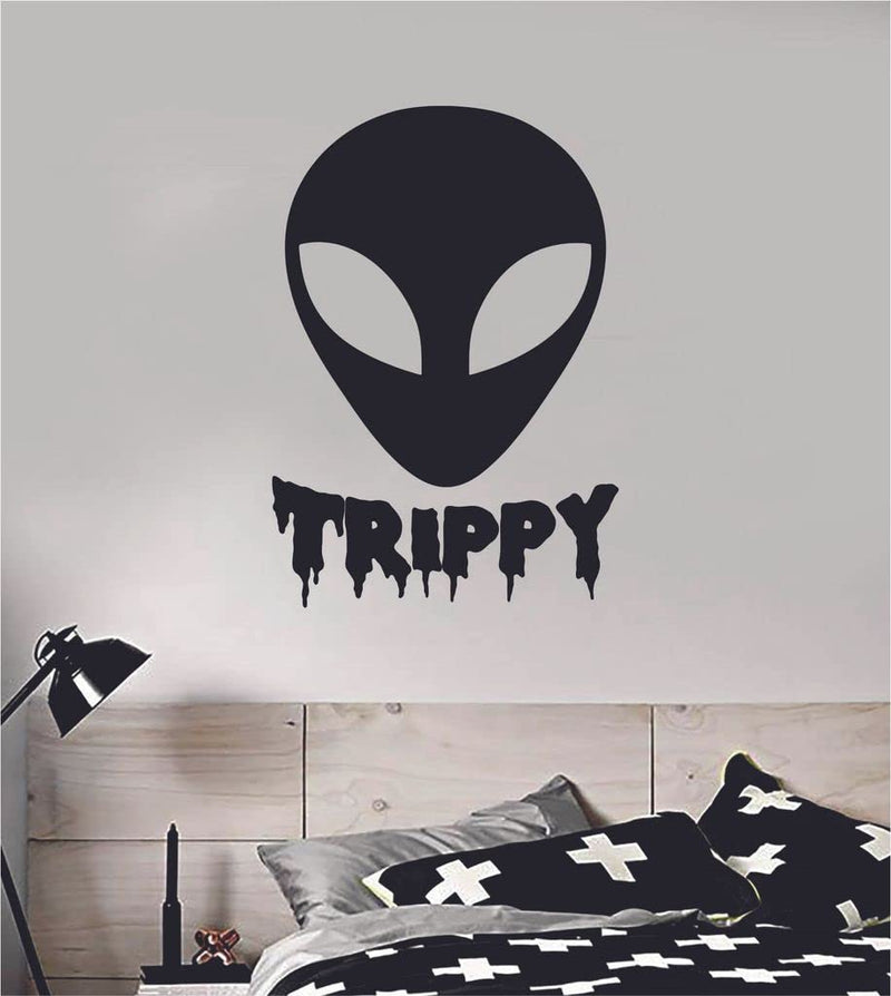 VVWV Trippy Alien Wall Stickers Bedroom Living Room Office Kids Room Motivational Die Cut Wall Stickers L x H 42 x 42 Cm