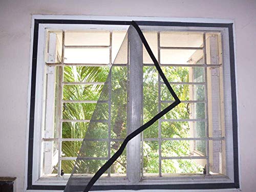 ur little shop Stitched Fiberglass Mosquito Net for Windows 35 x 47 inches_90 X 120 cm BLACK: TY09 (35 X 47 inches, BLACK)