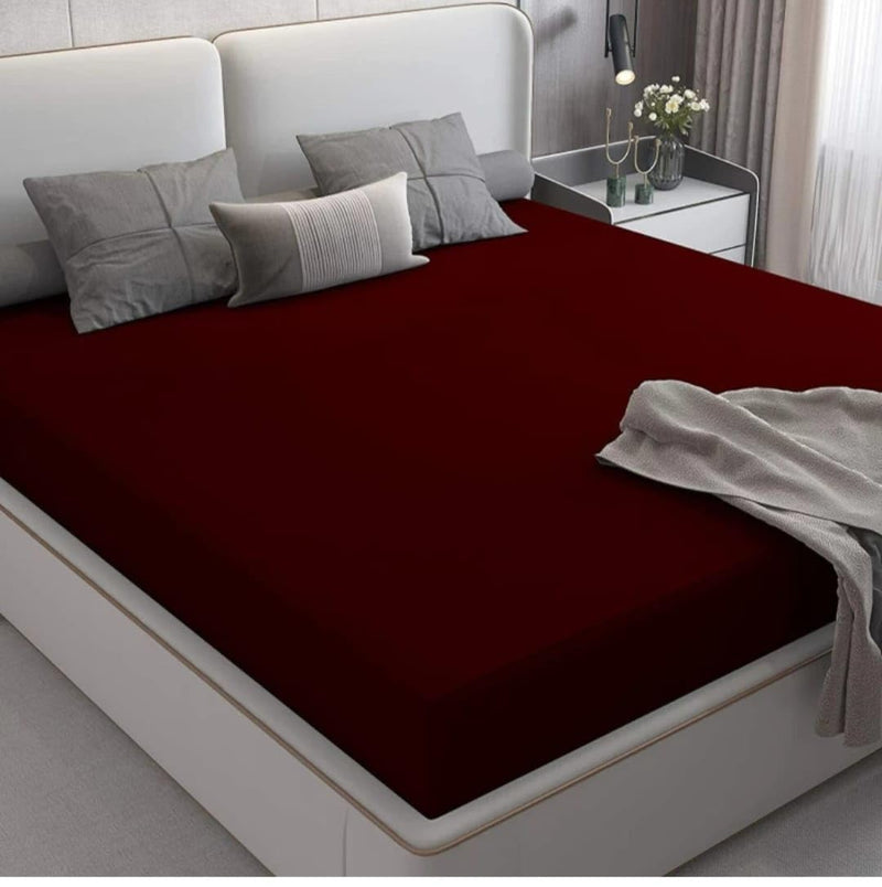 K G N Sales Breathable Polyester Solid Bed Mattress || 100% Water Proof || Soft top Layer || (72x78 Inchs) (Maroon)