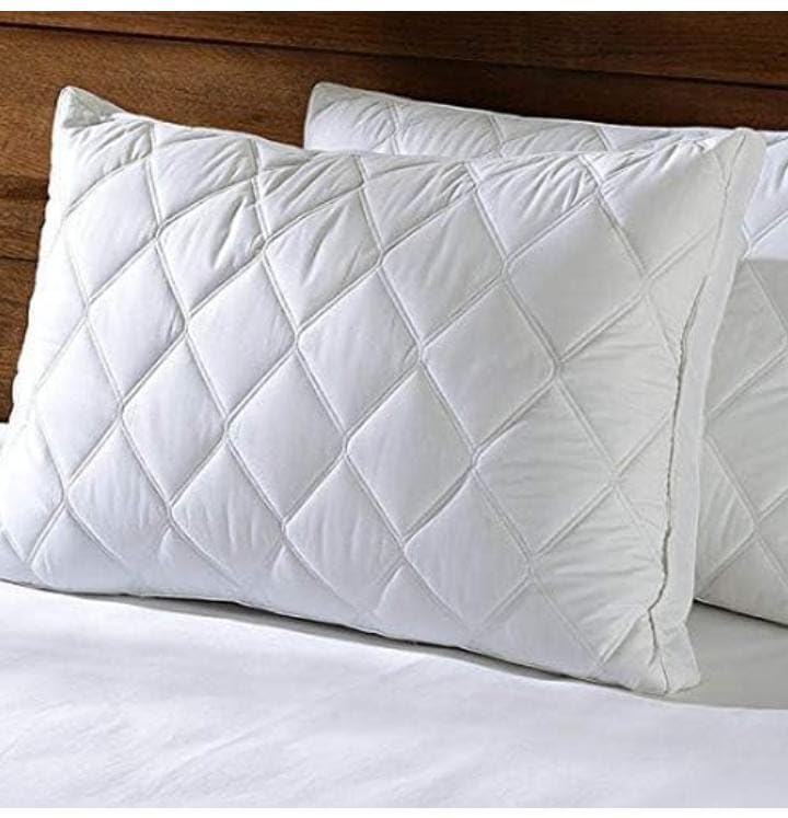 ORCHEED Soft Microfiber Quilted Pillow for Sleeping, 17x27 inch, White, Pack of 2