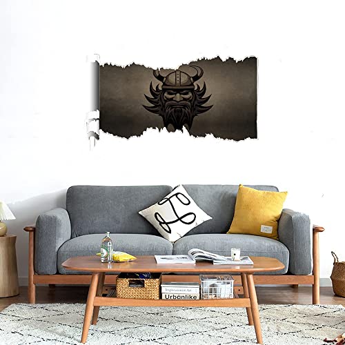 GADGETS WRAP Printed Wall Decal Sticker Scratched Paper Style Wall Decal (90cm x 50cm) - Viking Logo