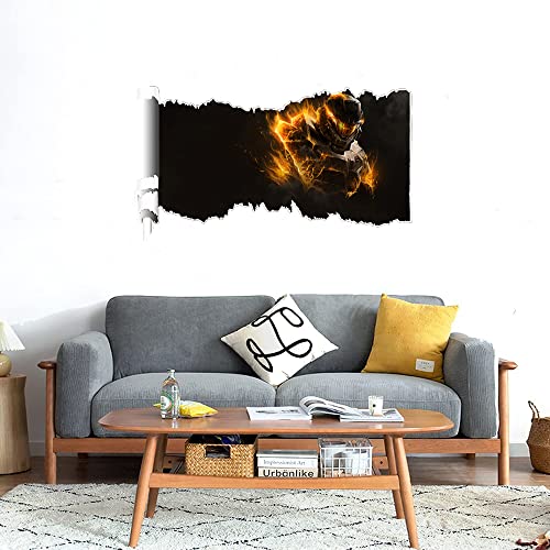 GADGETS WRAP Printed Wall Decal Sticker Scratched Paper Style Wall Decal (90cm x 50cm) - The fire