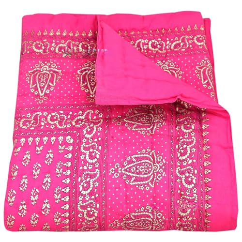 fashhub Pure Cotton Single Bed Soft Jaipuri AC Quilt/Razai/Rajai Floral Print,Jaipuri razai Single Bed for Winter Printed,(55 x 85 inch Single Bed)