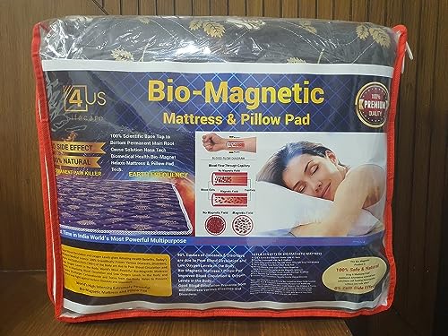 Bio Magnetic Mattress Topper/Pad Brown (5x6 feet) & with 2 Pillow Pad Magnetic Therapy