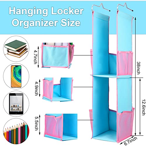 Yulejo 2 Shelf Hanging Locker Organizer for School Gym Work Storage Hanging Locker Shelf Magnetic Locker Accessories Kit