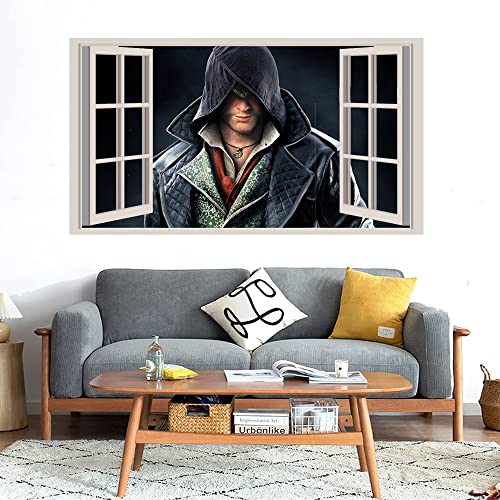 GADGETS WRAP Printed Wall Decal Sticker Fake Window Style Decal (90cm x 50cm) - Dark Assassin