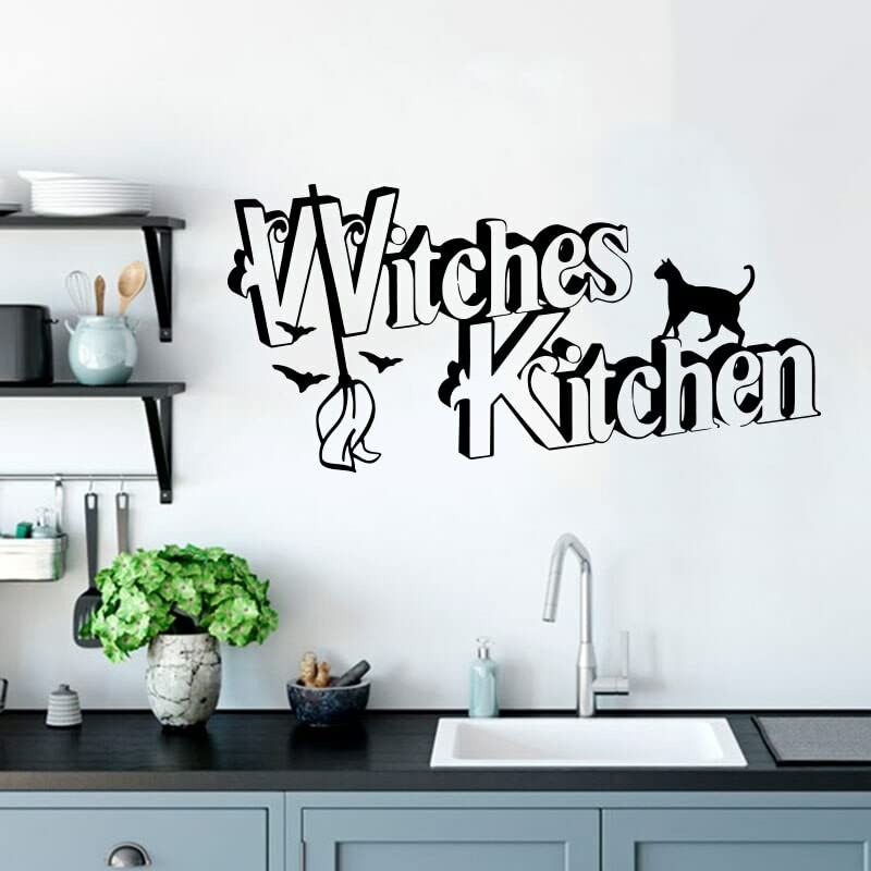 GADGETS WRAP Wall Decal Vinyl Sticker for Home Office Room Decoration Witches Kitchen Cat Bat Wall Sticker Witch Monster