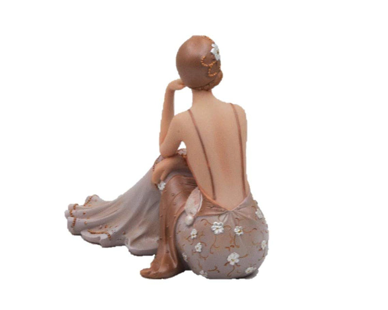 Comfy Hour Glamour Elegance Victorian Style Lady Collection Lady Sitting On Ground Resin Art Figurine,6-inch Height