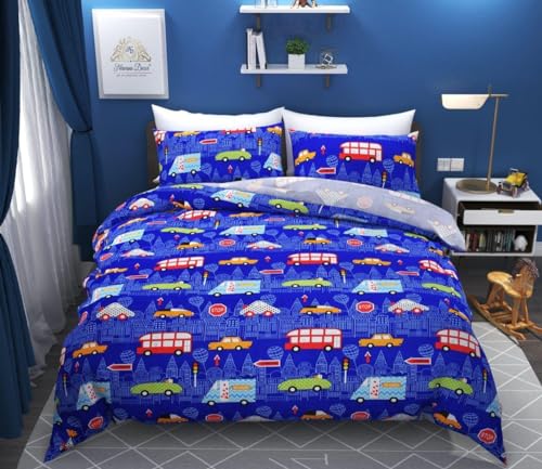 180 TC Microfiber Double Printed Flat Bedsheet (Pack of 1, Blue) 2653Akin