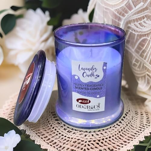 The Decor Affair 1 Pcs Artisan Crafted Glass Tealight Candleholders with Stunning Northern Lights-Inspired Pattern and Lavender Fragrance, Perfect for Creating a Magical Atmosphere.