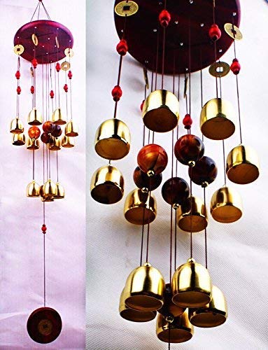 Trusmile Feng Shui Wind Chime for Bedroom Brass Bell Wind Chimes for Bedroom Home Positive Energy Balcony Bedroom (Brass 13 Bell)