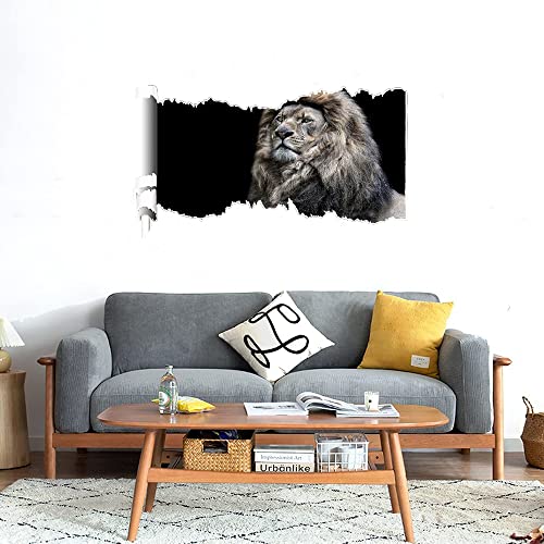 GADGETS WRAP Printed Wall Decal Sticker Scratched Paper Style Wall Decal (90cm x 50cm) - Big Lion