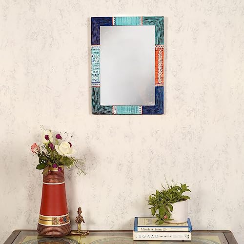 AAKRITI ART CREATIONS Cultural Reflections Wooden Mirror