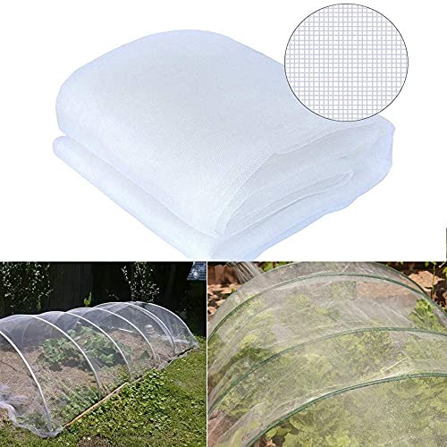 Anaya Mosquito Net Mosquito Bug Insect Bird Net with Sewn Edges - Barrier Hunting Blind Plant Cover Garden Mesh Netting for Protect Your Vegetables, Fruits, Flower & Trees (8Ft x 20Ft) | White