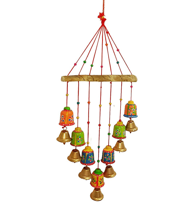 Achchha Gift Rajasthani Traditional Art Metal Wind Chimes, Hand Made Wall Hanging for Positive Vibes | Festival Home Decoration (Chimes 1)