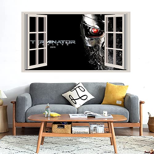 GADGETS WRAP Printed Wall Decal Sticker Fake Window Style Decal (90cm x 50cm) - Terminator Genisys 2015