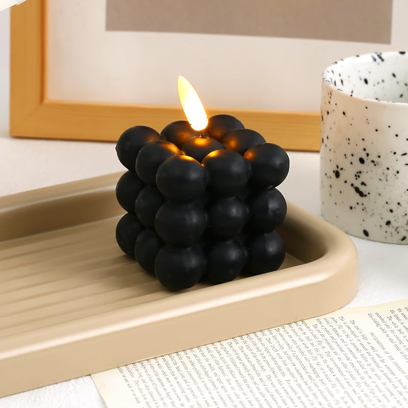 SV7LIU Bubble Soy Wax Scented Candle-2Pcs Decorative Candle for Bedroom Bathroom Cute Bubble Candles Set Gifts for Mother/Friends/Lover (Black)