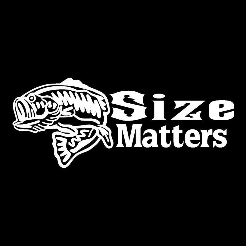 GADGETS WRAP Vinyl Wall Decal Sticker Size Matters Bass Vinyl Fishing Decal Funny Car Stickers