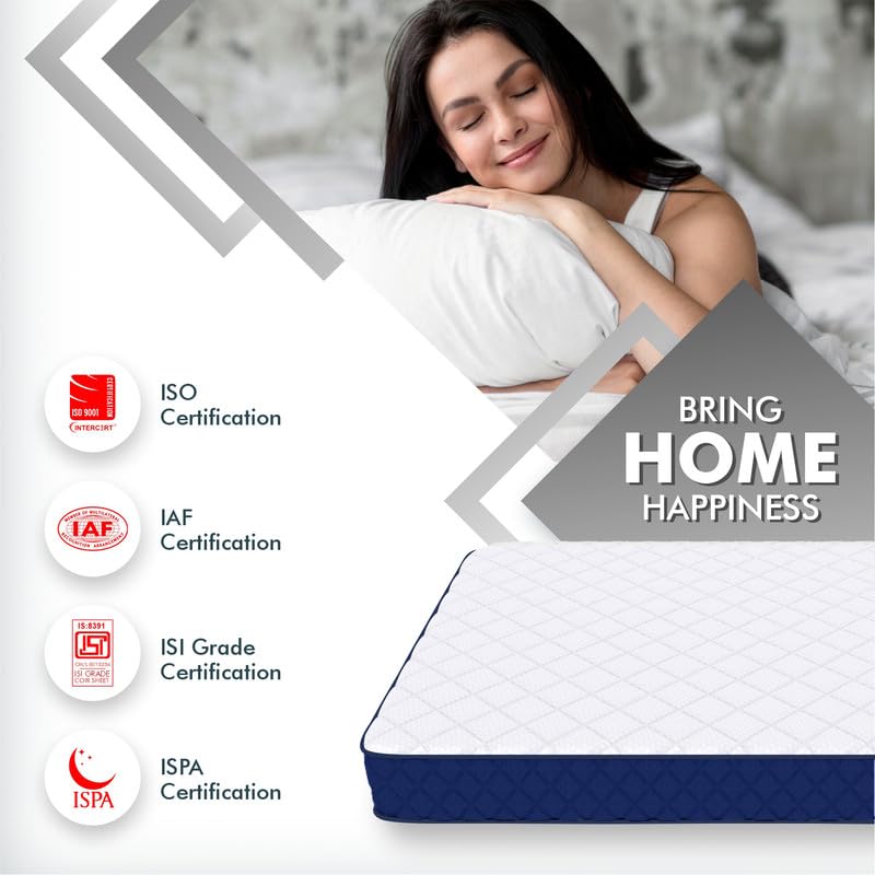 USHA SHRIRAM Back Master 4-Inch Bonded Foam Mattress | 5 Years Warranty| Extra Firm Single Size with NFF Technology Orthopedic Mattress with Complete Edge Support (72X48 Inch)