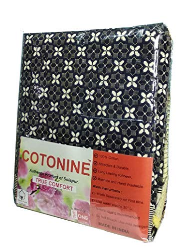 Cotonine Single Size Solapur Chaddar, Denim Blue, Pack of 1