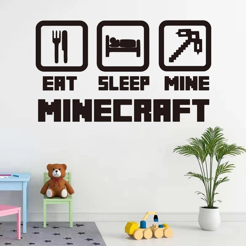 GADGETS WRAP Wall Decal Vinyl Sticker Eat Sleep Mine for Office Home Wall Decoration