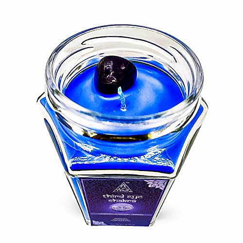 Anshil Third Eye Chakra Candle with Amethyst Crystal | Ajna Candle | Aromatherapy Candle | Chakra Candles | Meditation | Chakra Balancing (Hexa)[GET Free Surprise Gift with Every Order]