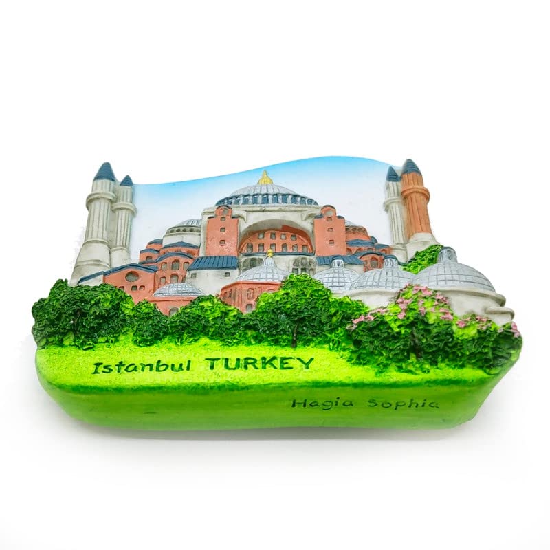 WitnyStore Tiny Hagia Sophia Historic Area of Istanbul, Turkey Türkiye Western Asia Tourist Attractions Resin Refrigerator Magnet Traveler Souvenir Gift Memento 3D Fridge Magnets