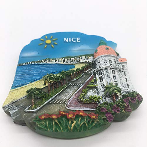 Ubersweet® Baie des Anges Nice Alpes-Maritimes France Fridge Magnet 3D Handmade Craft Tourist Travel City Souvenir Collection Letter Refrigerator Sticker