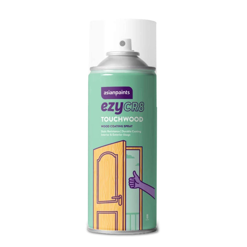 Asian Paints ezycr8 Touchwood Wood Coating Spray for interior & Exterior Usage | DIY Quick Drying Spray For Clean, Shiny and Smooth Surface