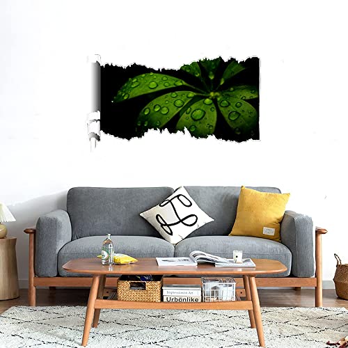 GADGETS WRAP Printed Wall Decal Sticker Scratched Paper Style Wall Decal (90cm x 50cm) - Leaf Green Black Carved