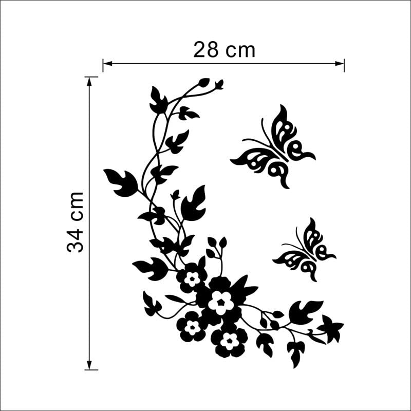 GADGETS WRAP Vinyl Wall Decal Sticker New Butterfly Flower Vine Bathroom